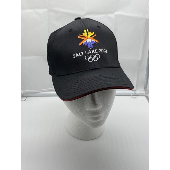 Salt Lake 2002 Winter Olympics Men's Cap Hat Black Snapback Vintage - Picture 1 of 13